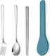 Style 9,410 Stainless Steel Cutlery Set with Storage Case Style Portable Tableware Set Home School Kitchen Dinnerware Services: 