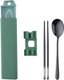 Black 2,3Pcs Dinnerware Set Stainless Steel Spoon Chopsticks with Box Gift Portable Travel Camping Flatware: 