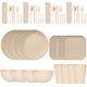 44pcs lot13,Natural Wheat Straw Tableware Dinnerware Sets Biodegradable Unbreakable Plates Bowls Cups Lightweight for Kitchen: 