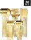 golden,30pc Stainless steel cutlery set steak knife fruit fork dessert spoon set: 