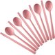 Pink,Green Silicone Cutlery Set Sushi Sticks Dinner Spoons Set 10Pcs Dinnerware Chopsticks Dessert Spoon Flatware Set: 