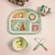 animal,Cartoon Bamboo Fiber Baby Feeding Plate Children Tableware Tray Dish Bowl Fork Spoon Cup Food Training Dinnerware Set...