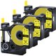 19mm,3PK Black on Yellow,Heat Shrink Tube Industry Label Tapes Compatible for A18055 A18056 Ribbon for Rhino 4200 5000: 