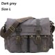 Dark grey Size L,New Fashion Vintage Leather Canvas Men's Messenger Bag Cotton: 