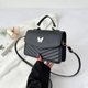 Black,PU Versatile and Fashionable Portable Small Square Bag Single: 