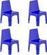 Treeline Blue Kids Chairs - Pack of 4: 