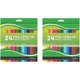 Treeline Pencil Crayons 24 Colours Full Length - Pack of 2: 