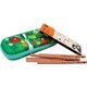 Greenbean Kits - Spring Garden Pencil Case And Thick Triangle Pencil Set: 