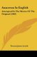 Anacreon In English - Attempted In The Metres Of The Original (1869) (Paperback): Thomas James Arnold