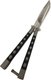 Ballistic 7126P Butterfly Knife (Two Tone Silver/Black): 