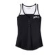 Women's Star Spangled Banner Henley Tank - Colorblocked - Black Beauty (L): 
