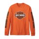 Men's Bar & Shield Long Sleeve Tee - Vintage Orange - S: 