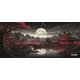 Iconix XL Full Desk Office and Gaming Mouse Pad - Crimson Moonrise - Full Desk Coverage: 