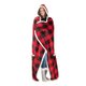 Iconix Unisex Oversized Fluffy Fleece Hooded Blanket (Red & Black): 
