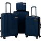 Roller Luggage Trolley Bag Textured Pattern - Navy Blue (4 Piece) (Hard Plastic) - Only Available to deliver to Major Cities: 