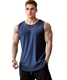 Rejuvist Fitness Men's Cut Out Back Tank Top (Navy)(Medium): 