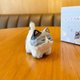 Hundred Mau Original Wood Carving Style Standing Posture Meow Meow Resin Doll Ornaments Cute Muppet Creative Home Desktop...