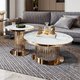 Diora Round Luxury Marble Top Coffee Table Set of 2: 