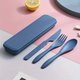 Deep Blue,3In1 Portable Cutlery Set Reusable Home Travel Utensil Set Fork Spoon Knife with Box Dinnerware Set Picnic Camping...