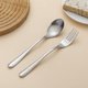 silver,2PCS Pure Titanium Cutlery Set Fork Spoon Durable Lightweight Healthy Titanium Tableware Set Kitchen Utensils for...