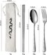 1 Set Silver,,10 Set or Pair,Portable Non-slip Stainless Steel Utensil Set Laser Dragon Design Chopsticks Fork Spoon for...