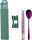 Purple 2,3Pcs Dinnerware Set Stainless Steel Spoon Chopsticks with Box Gift Portable Travel Camping Flatware: 