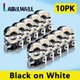 10PK Black on White,12mm,SS12KW label tape compatible for LW-300 LW-400 LW-600P LW-700  LW-700P label printer: 
