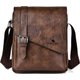 Dark Brown,PU Leather Men's Messenger Bag Adjustable Strap Retro Style: 