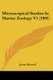 Microscopical Studies In Marine Zoology V1 (1901) (Paperback): James Hornell