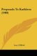 Proposals To Kathleen (1908) (Paperback): Lucy Clifford