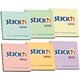 Stick'n Pastel Notes 76 x 76mm Pastel Note - 100 Sheets Per Pad | Pack of 6: 