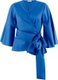 Closet London Wrap Over Tie Front Blouse (Blue): 