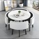 Mfurn 5-Piece Modern Nordic Round Dining Table & Chairs Set (White): 