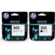 HP 305 Black and Tri Colour Combo Pack Ink Cartridge: 