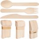 Chenshia 200 Piece Disposable Natural Wooden Cutlery Set Knife, Fork, and Spoon: 
