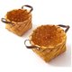 Chenshia 2Pc Kitchen Bathroom Woven Farmstyle Wooden Storage Shelf Baskets: 