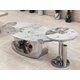 Elsa Coffee Table With Side Table (Silver): 