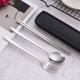 black,3pcs 410 Stainless Steel Portable Cutlery Set Mirror Polished Edge Rounded Comfortable Knife Fork And Spoon Three Piece...