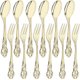 Champagne,12Pcs Tea Fork Spoon Stainless Steel Tableware Set Fruit Fork Dinnerware Cutlery Set Cake Snack Fork Spoon Kitchen...