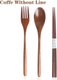 Set 4-22.5cm,Wooden Cutlery Set Spoon Fork Cutter Reusable Wood Bamboo Flatware With Bag Portable Dinnerware Tableware Student...