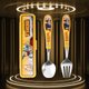 The God of Thunder,Spoon Fork Suit Spider Man Cartoon Superheroes Outdoors Travel Children Baby Portable 304 Stainless Steel...