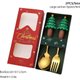 2Pcs-Gold-Red-F,Christmas Coffee Spoons Forks Set Stainless Steel Spoon Forks Christmas Gifts for Kids Fruit Fork Coffee Spoon...