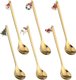 Gold Spoons,6 Pcs Christmas Cutlery Set Xmas Coffee Spoons Stainless Steel Gold Tableware for Coffee Stirring Dessert Cute...