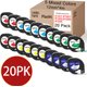 20PK Mixed LT Tapes,Compatible LetraTag 91201 or D1 Tape 45013 D1 Label Tape Plastic Label Tapes for LT-100H Label Machine EVA...