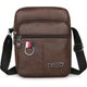 Dark Brown,Men?s Vintage Leather Crossbody Bag with Multi Zipper Pockets,: 