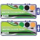 Treeline Watercolour 12 Colours Paints Tray  with Brush - Pack of 2: 