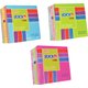 Stick'n Assorted Neon Sticky Note Cubes - Pack of 3: 