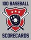 100 Baseball Scorecards - 100 Scorecards For Baseball Games (Paperback): Francis Faria