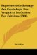 Experimentelle Beitrage Zur Psychologie Des Vergleichs Im Gebiete Des Zeitsinns (1906) (German, Paperback): David Katz