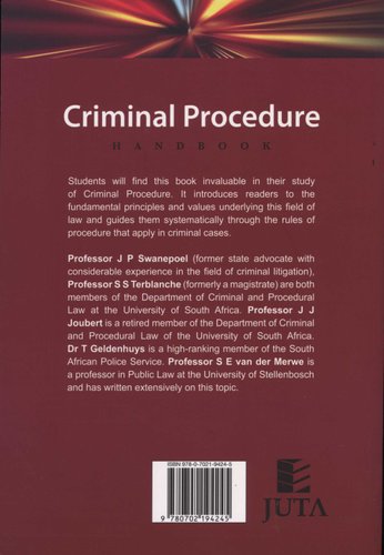 Criminal Procedure Handbook (Paperback, 10th edition): P.M. Bekker, J.P ...